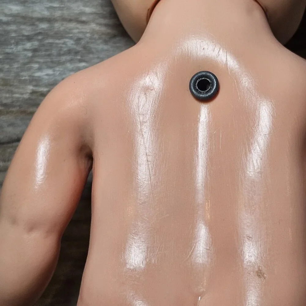 VTG 60s Horsman Baby Doll Molded Hair Drink Wet 12‎ Inch Green Sleepy Eyes